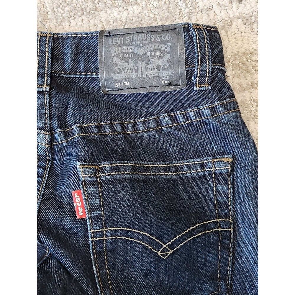 Levi's boy's 511 Slim dark wash jeans size 6 - Picture 9 of 9